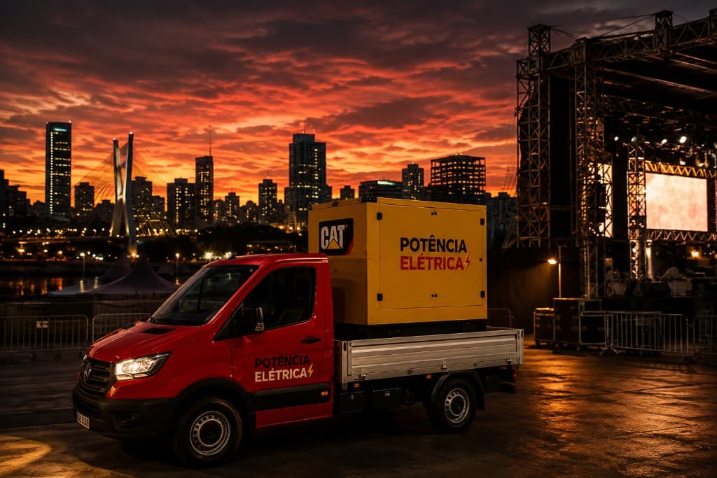 Caminhão e gerador Potência Elétrica em evento